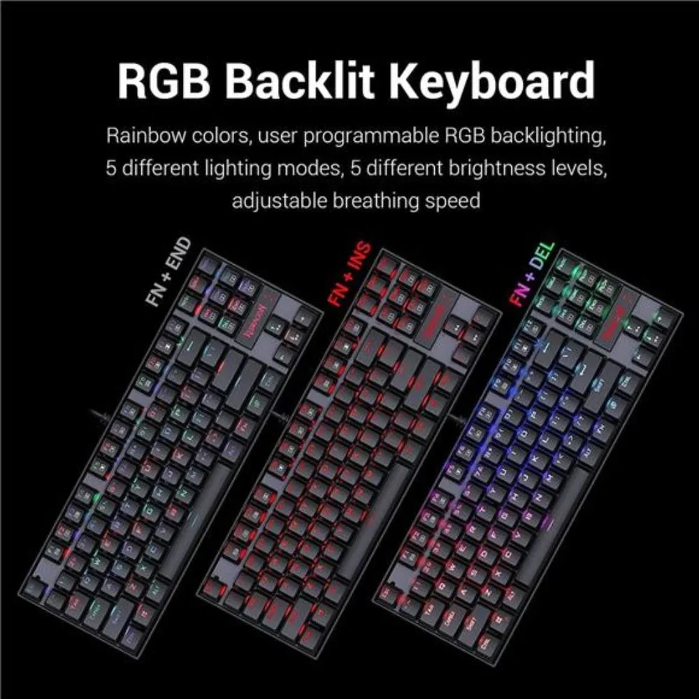 RGB-BA Mechanical Gaming Keyboard and Mouse Combo Wired RGB LED Backlit 60%